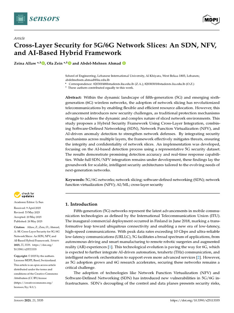 Cross-Layer Security for 5G/6G Networks | PDF | Computer Security ...