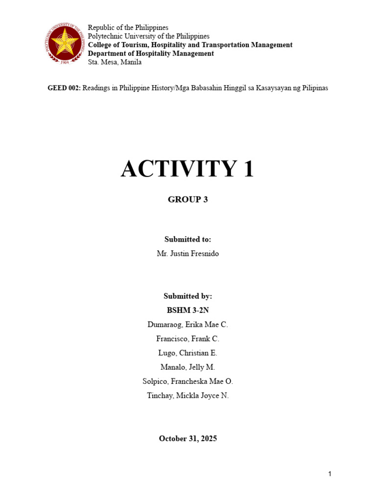 RPH Activity 1 | PDF