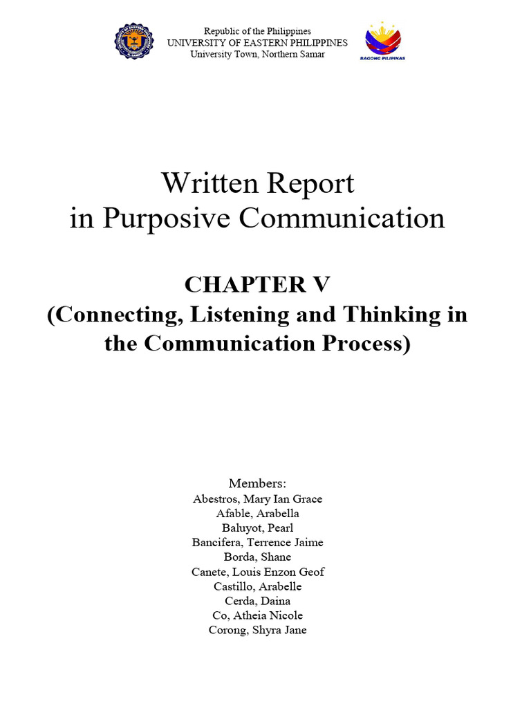 Group 1 Chapter V Purposive Commmunication | PDF | Attention | Learning