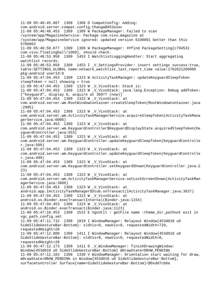 Vivo Android System Log Analysis | PDF | Computer Engineering ...