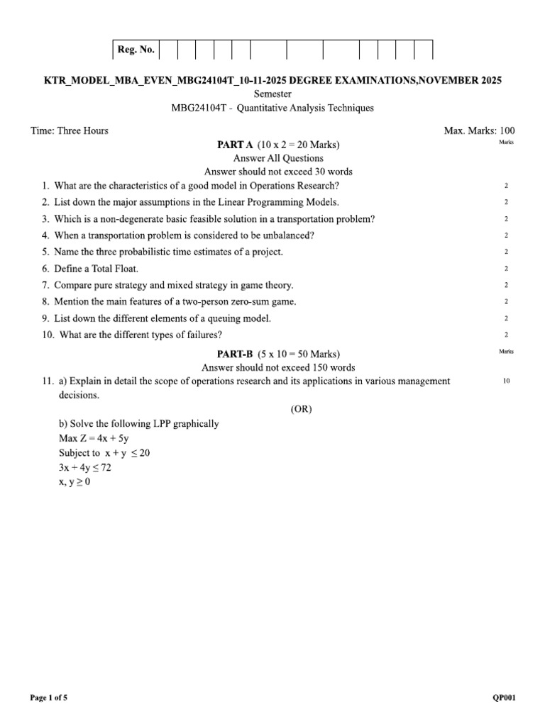 KTR Model Mba Even Qat 10-11-2025 | PDF