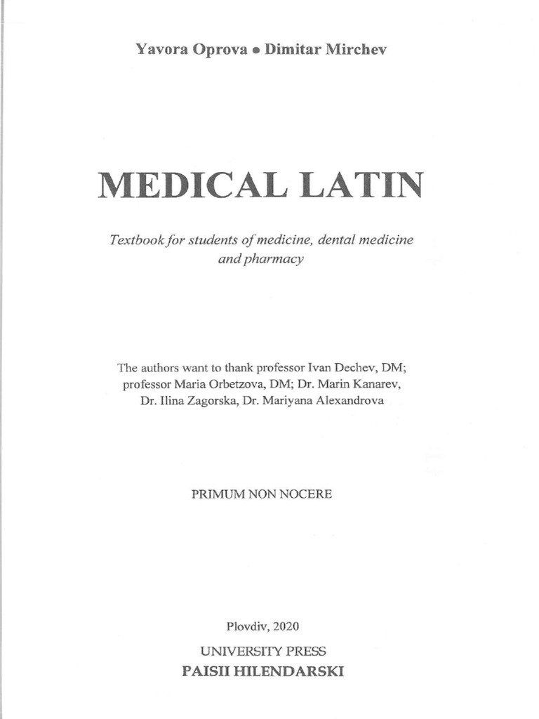 Medical Latin Compressed | PDF