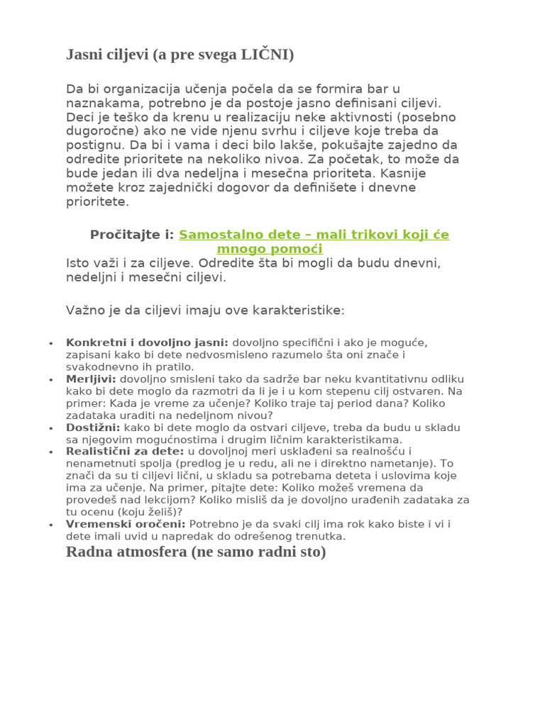 jASNI CILJEVI | PDF