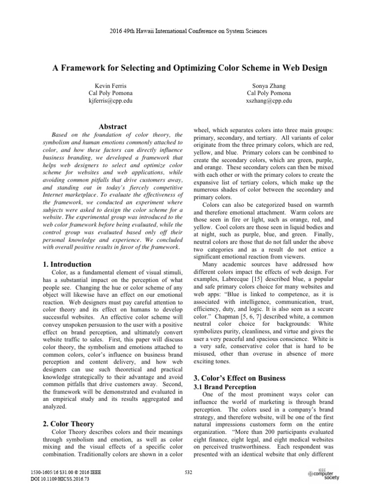Optimizing Color Schemes in Web Design | PDF | Color | Vision