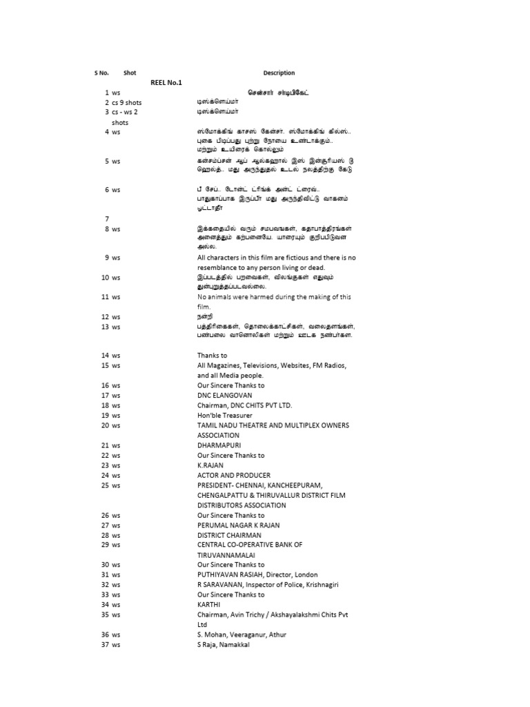 Film Production Credits and Acknowledgments | PDF