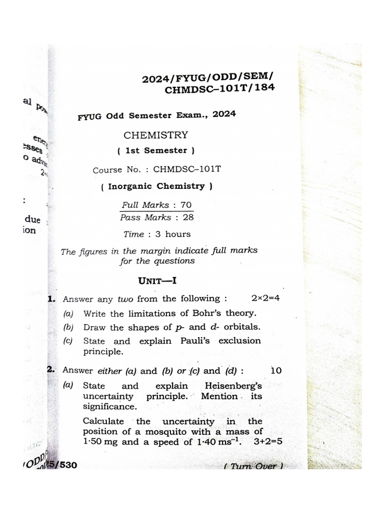 Chemistry Inorganic PYQ | PDF