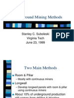 Underground Mining Methods Summary