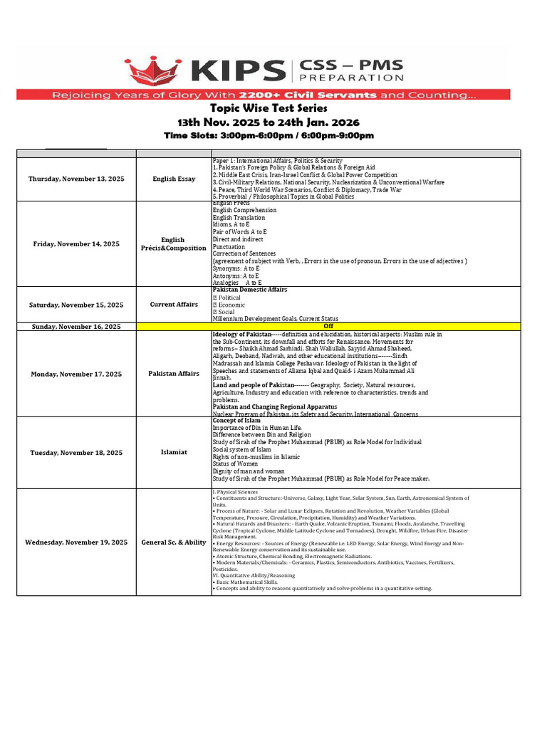 TW Series-5 Schedule 2025 | PDF | Capital Budgeting | Crimes
