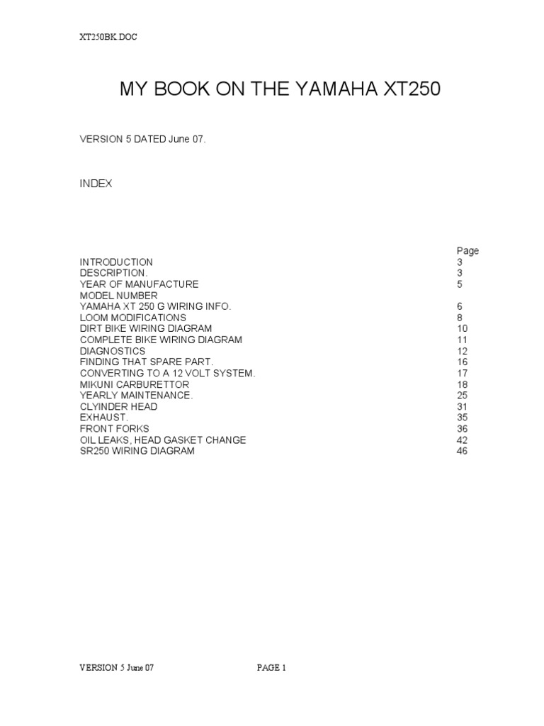 Yamaha Dt 250 Wiring Diagram Wiring Diagrams Schematics 1975 Yamaha DT 250  Enduro 1980 Dt 250 Wiring Diagram
