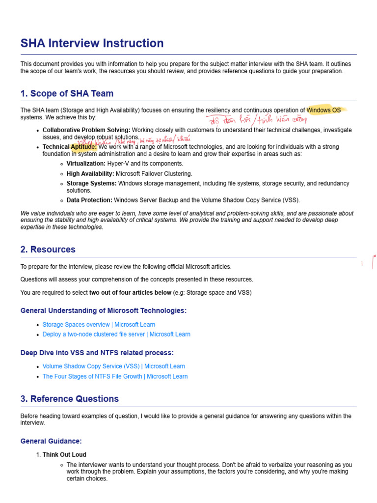 SHA Interview Prep Guide for Candidates | PDF | Thought | Cognitive Science