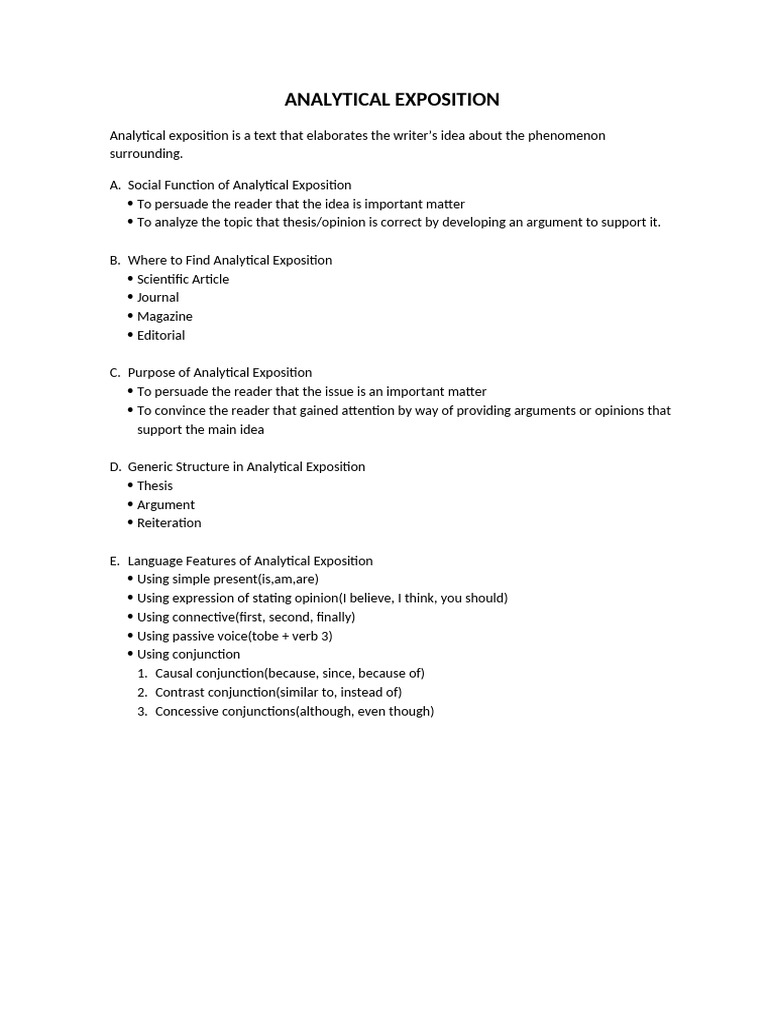 Understanding Analytical Exposition | PDF
