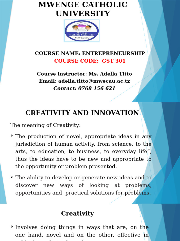 Creativity and Innovation in Entrepreneurship | PDF | Creativity ...