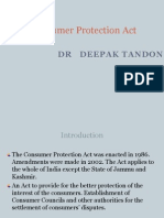 Consumer Protection Act: DR Deepak Tandon