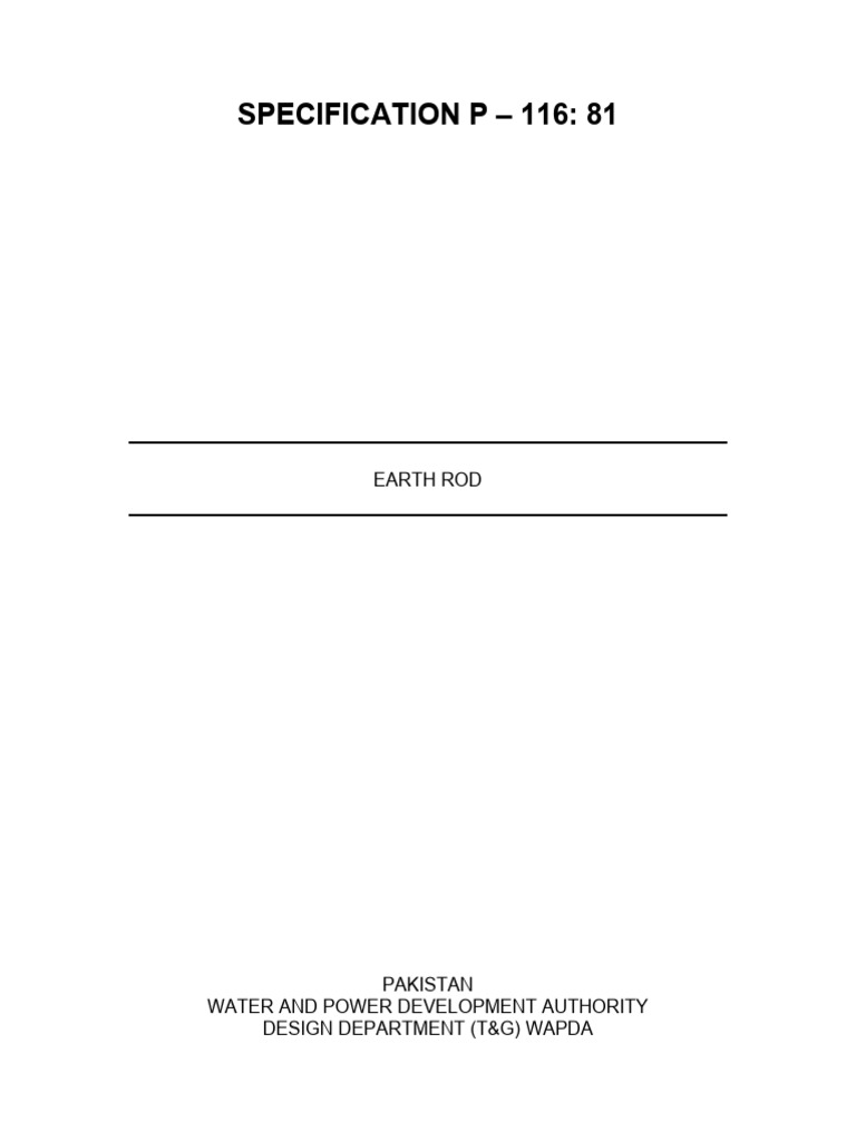 Earth Rod Specification for WAPDA | PDF | Steel | Stress (Mechanics)