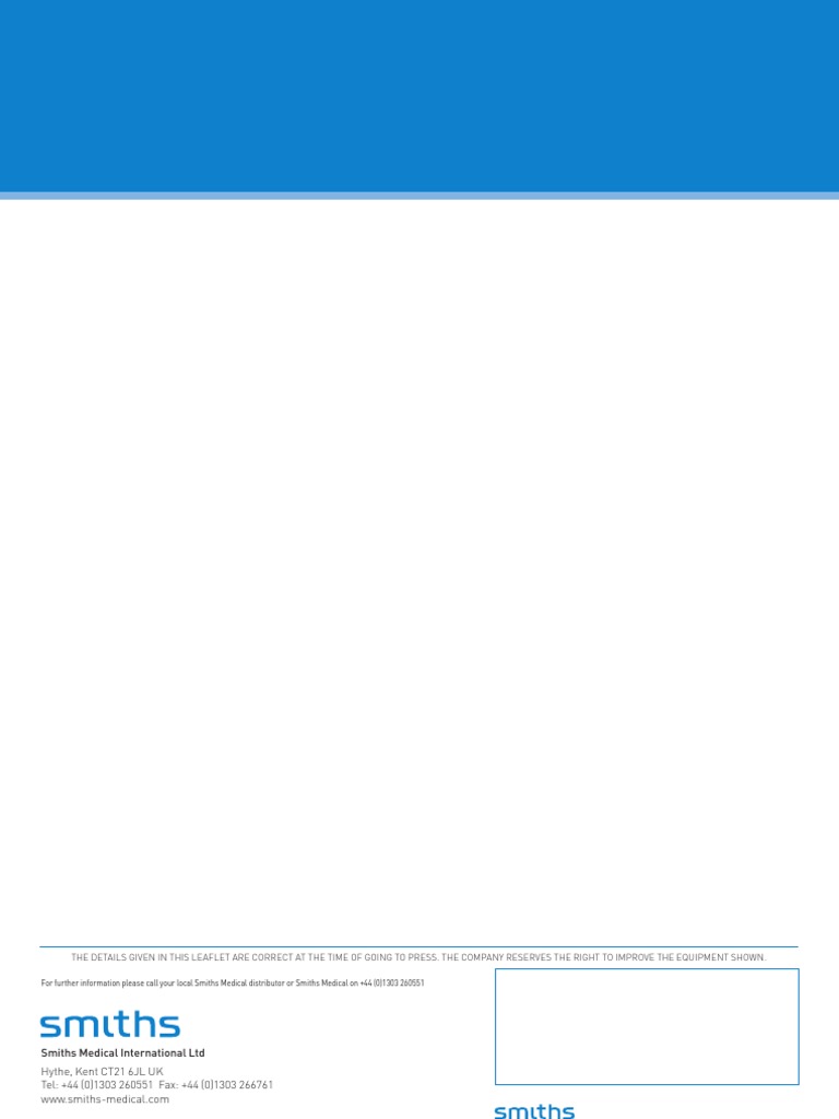 Smiths Medical | PDF | Intravenous Therapy | Medical Equipment