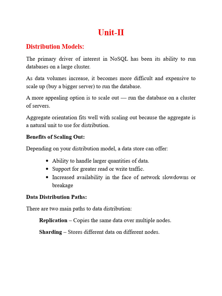 NoSQL Data Distribution Models Explained | PDF | Replication (Computing ...