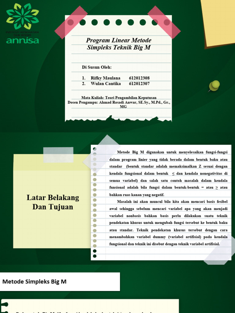 Program Linear Metode Big M | PDF