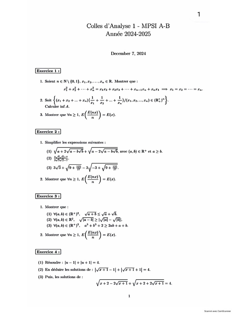 Colle D'analyse | PDF