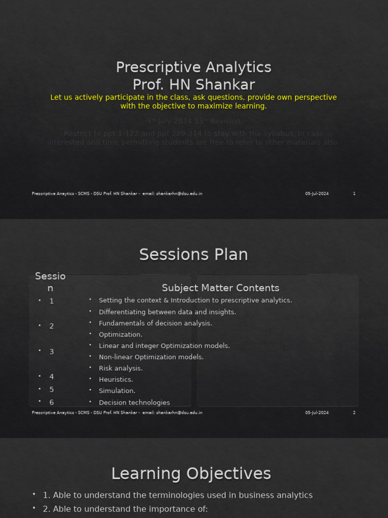 Prescriptive Analysis | PDF | Analytics | Artificial Intelligence