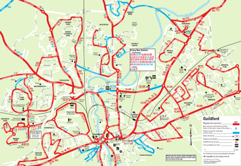 Guildford Town Centre Bus Map | PDF | Leisure