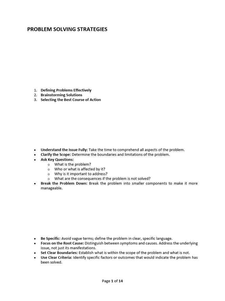 Effective Problem-Solving Strategies | PDF | Inductive Reasoning ...