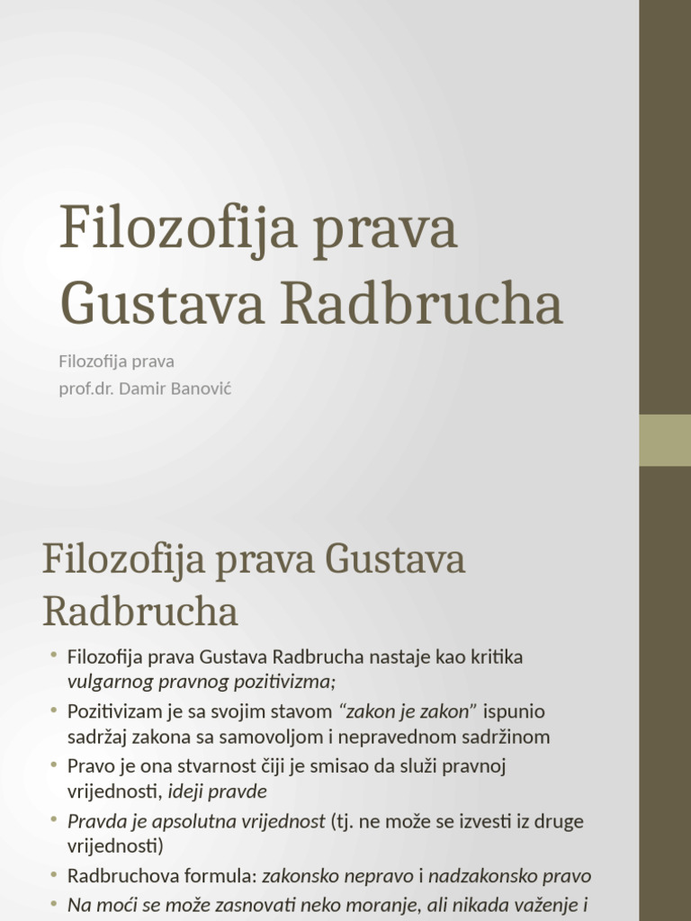 Filozofija Prava Gustava Radbrucha 1 | PDF