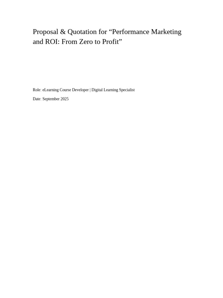 Course Proposal Quotation | PDF