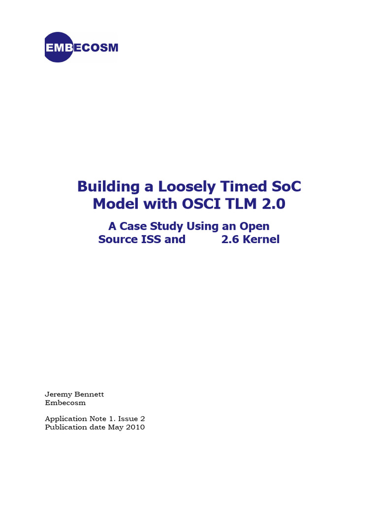 Loosely Timed SoC Model with TLM 2.0 | PDF | Hardware Description ...