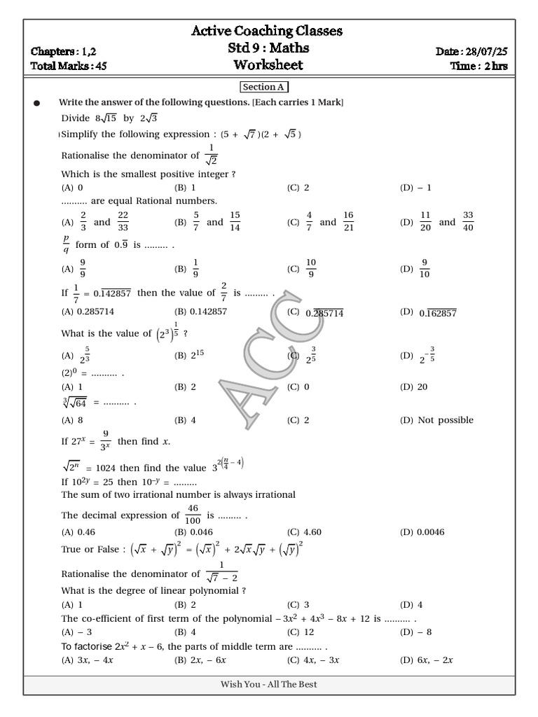 Worksheet D28-Jul-2025 250728 205925 | PDF | Discrete Mathematics ...