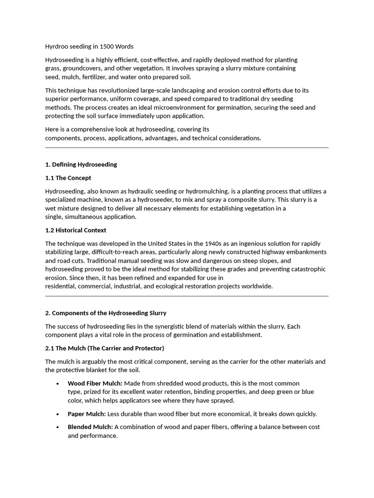 Comprehensive Guide to Hydroseeding | PDF | Mulch | Soil