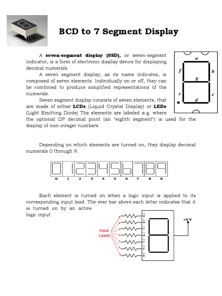 BCD to 7 Segment Display Project Report | PDF | Logic Gate | Binary ...