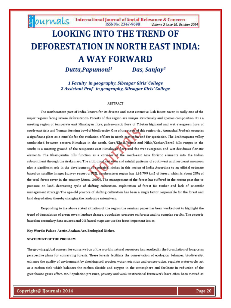 Deforestation Trends in Northeast India | PDF | Environmental ...