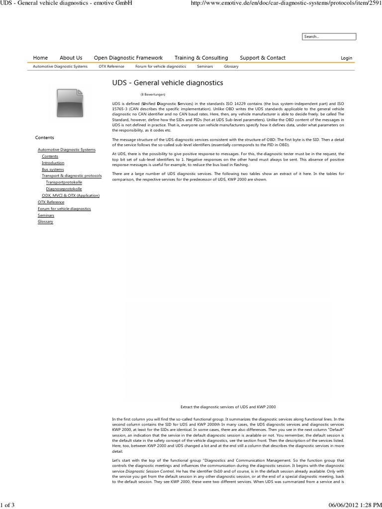 UDS Vehicle Diagnostics Overview | PDF | Computer Architecture | Computing