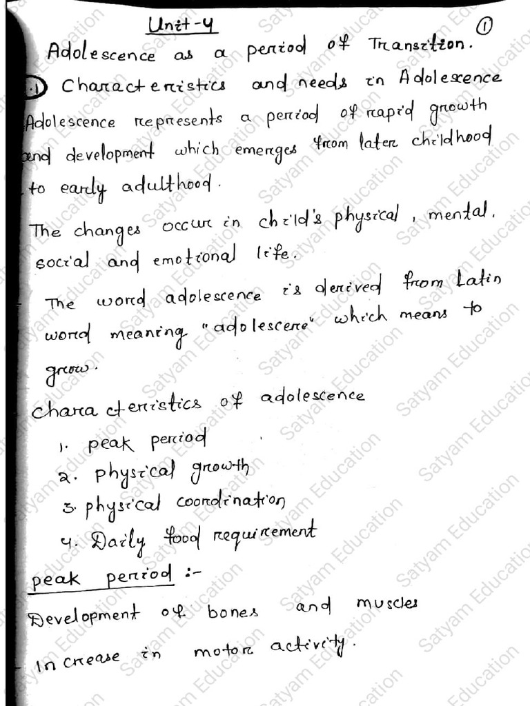 Child Dev. Unit 4 Note P-Satyasir | PDF