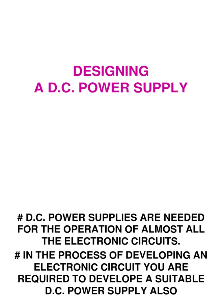 D.C. Power Supply Design Guide | PDF