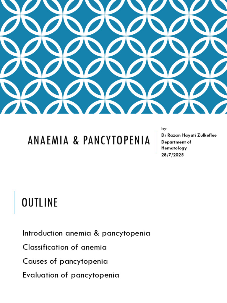 Anaemia Pancytopenia Edited | PDF | Anemia | White Blood Cell