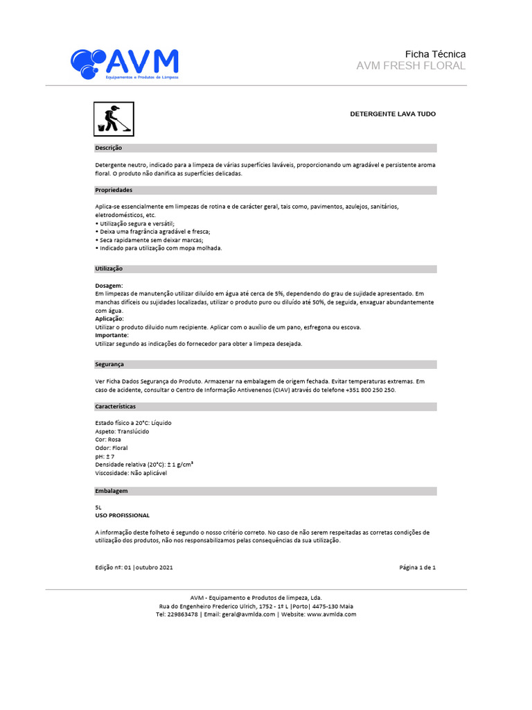 Detergente Neutro AVM Fresh Floral | PDF