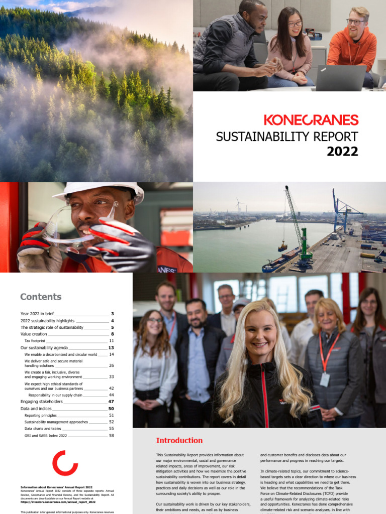 Konecranes 2022 Sustainability Report | PDF | Sustainability | Climate ...