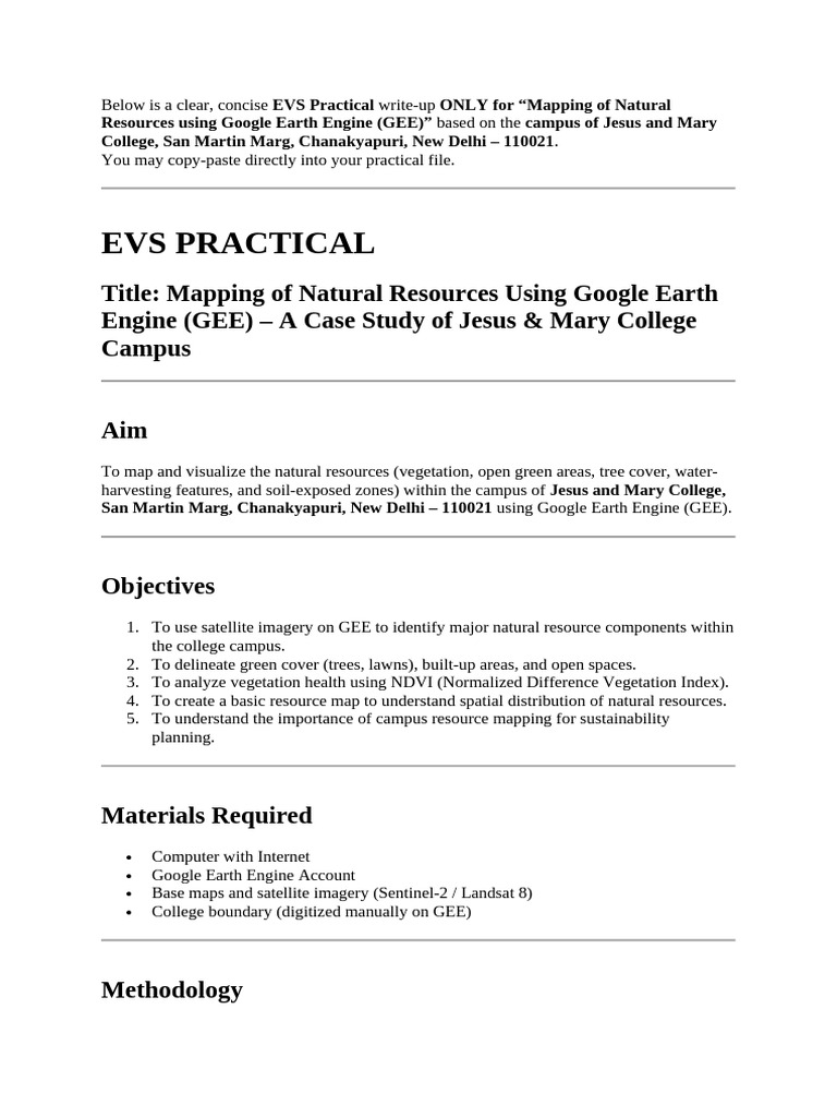 Mapping Natural Resources at JMC Using GEE | PDF | Carbon Footprint ...