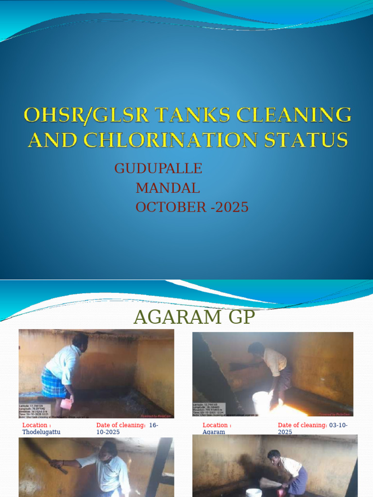 Ohsr & GLSR Cleaning and Chlorination Status of V.kota Mandal | PDF