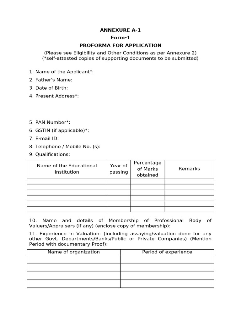 Annexure I | PDF