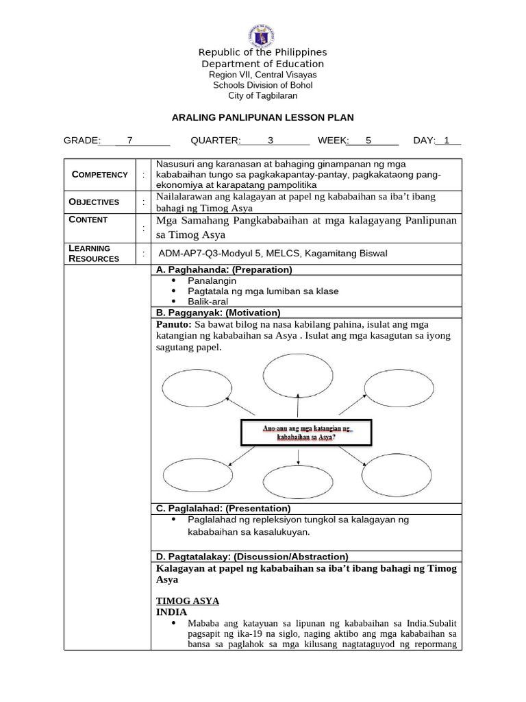 Ap7 PLP Q3 WK5 Day1-3 | PDF