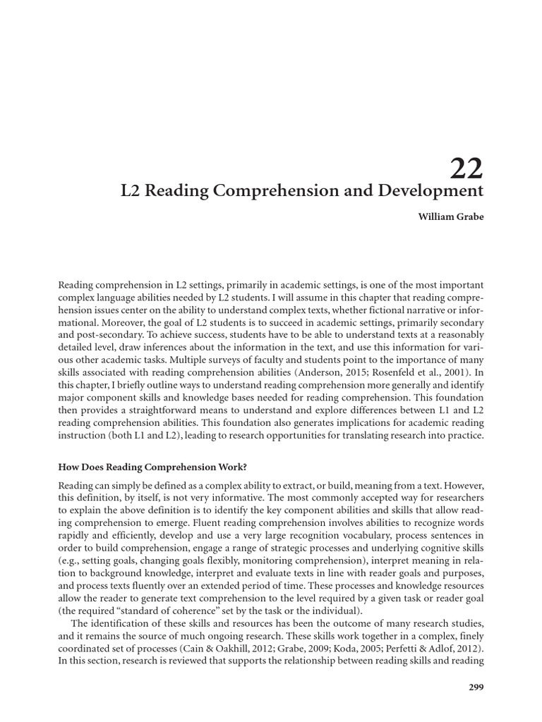 L2 Reading Comprehension Skills Explained | PDF | Reading Comprehension ...