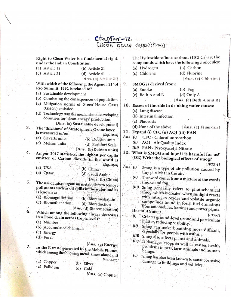 Chapter 12 Book Back Questions | PDF
