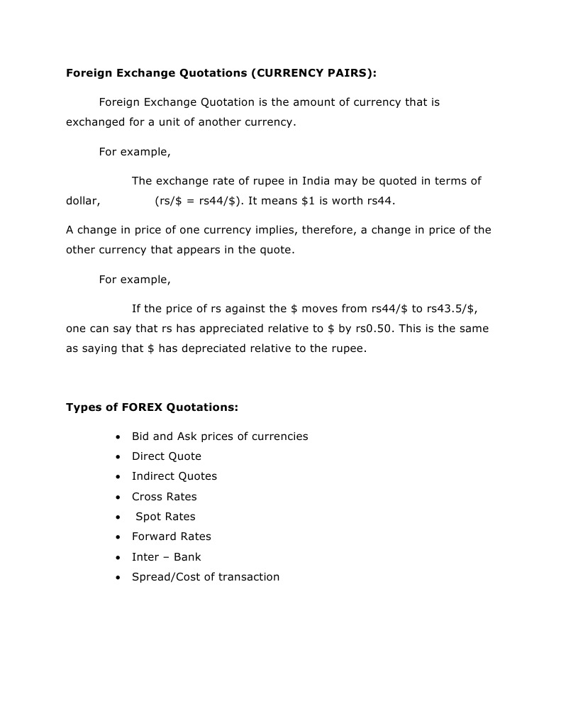 Foreign Exchange Quotations | PDF | Exchange Rate | Currency