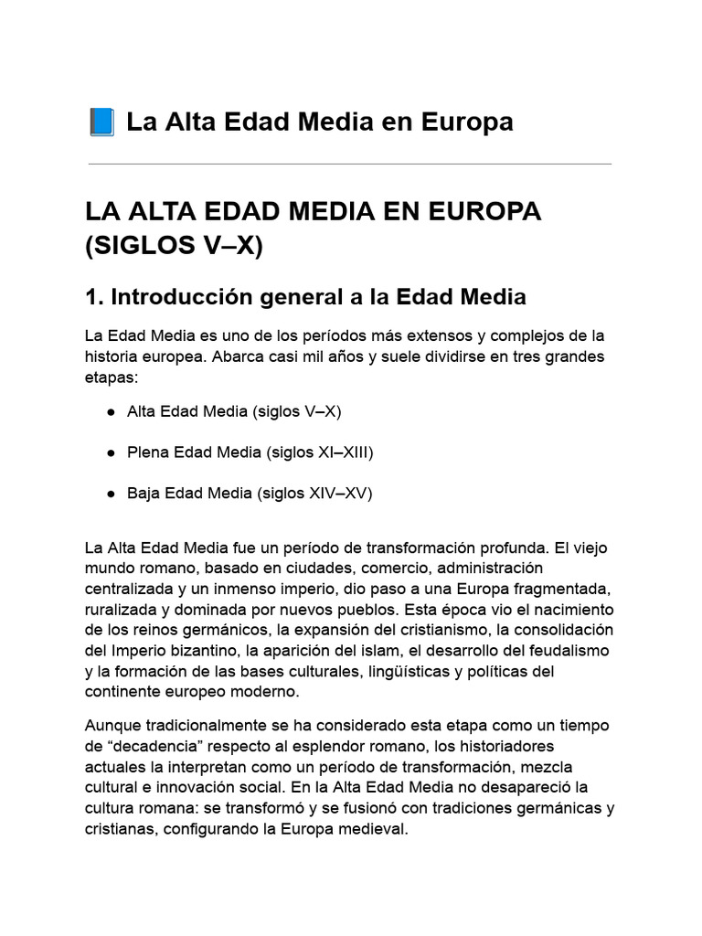 ? La Alta Edad Media en Europa | PDF | Edades medias | imperio Bizantino