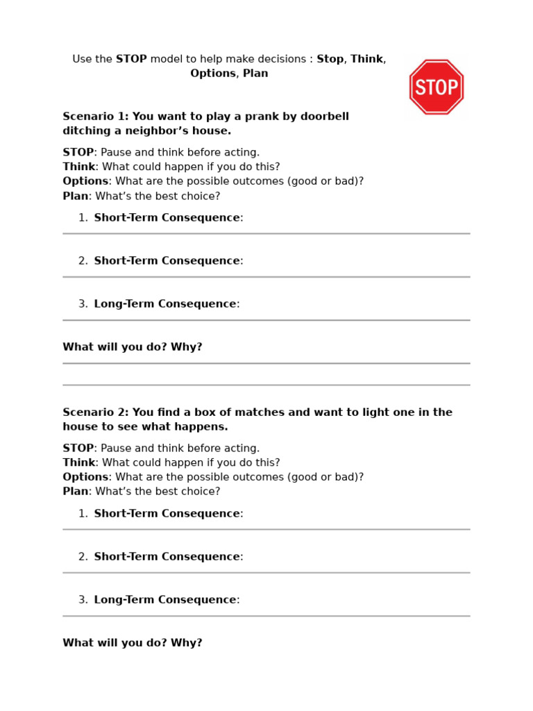 Decision-Making with the STOP Model | PDF