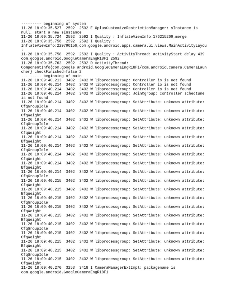 Camera Manager Logs and Errors | PDF | Computer Engineering | Computing