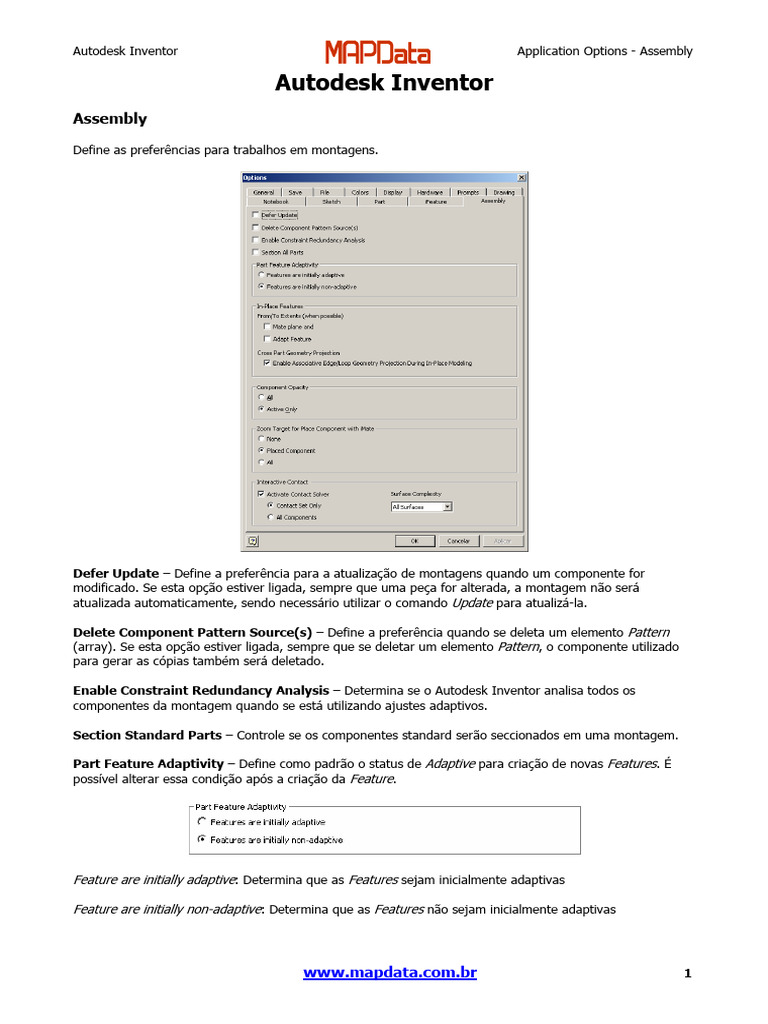 Opções de Montagem no Autodesk Inventor | PDF
