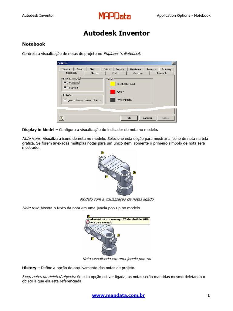 Opções de Notas no Autodesk Inventor | PDF